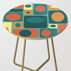 Mid Century Modern Turquoise Rectangles Side Table Gallery Image 2