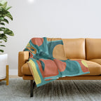 Mid Century Modern Turquoise Rectangles Throw Blanket Gallery Image 1