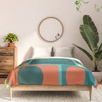 Mid Century Modern Turquoise Rectangles Comforter Gallery Image 3