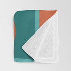Mid Century Modern Turquoise Rectangles Throw Blanket Gallery Image 3