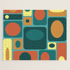 Mid Century Modern Turquoise Rectangles Jigsaw Puzzle Gallery Image 1