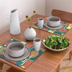 Mid Century Modern Turquoise Rectangles Placemat Gallery Image 2