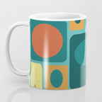 Mid Century Modern Turquoise Rectangles Coffee Mug Gallery Image 3