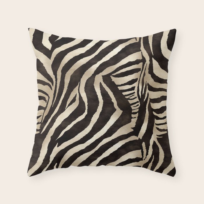 Zebra Stripes African Pattern Throw Pillow Gallery Image 6