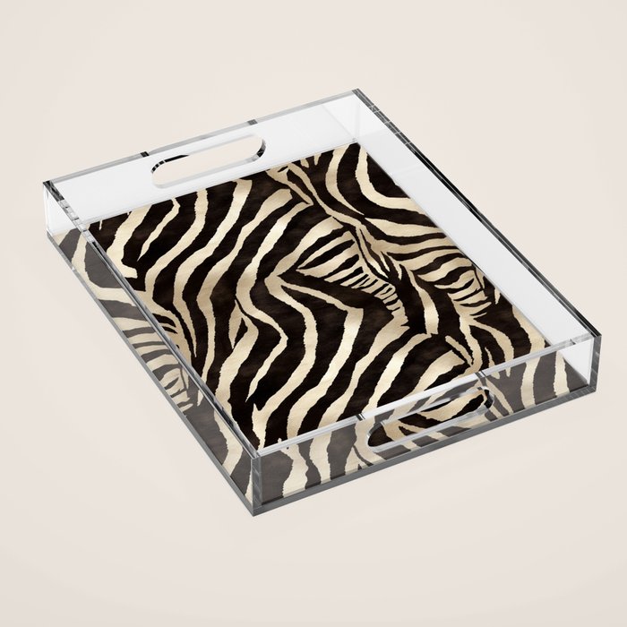Zebra Stripes African Pattern Acrylic Tray Gallery Image 1
