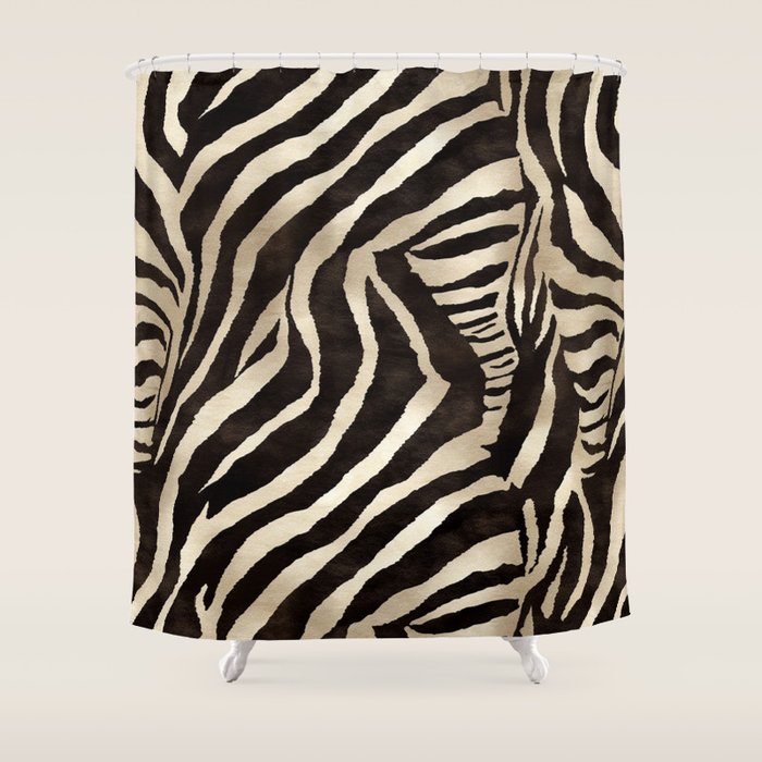 Zebra Stripes African Pattern Shower Curtain Gallery Image 1