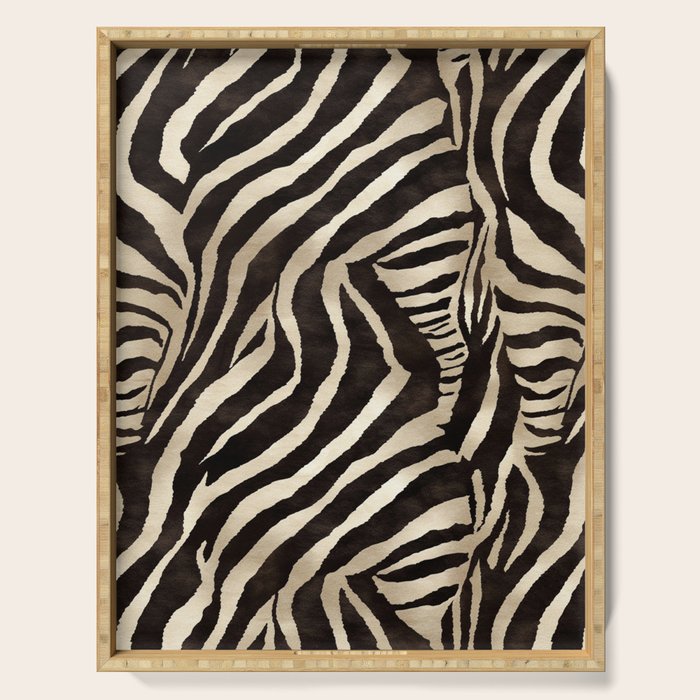 Zebra Stripes African Pattern Serving Tray Gallery Image 1