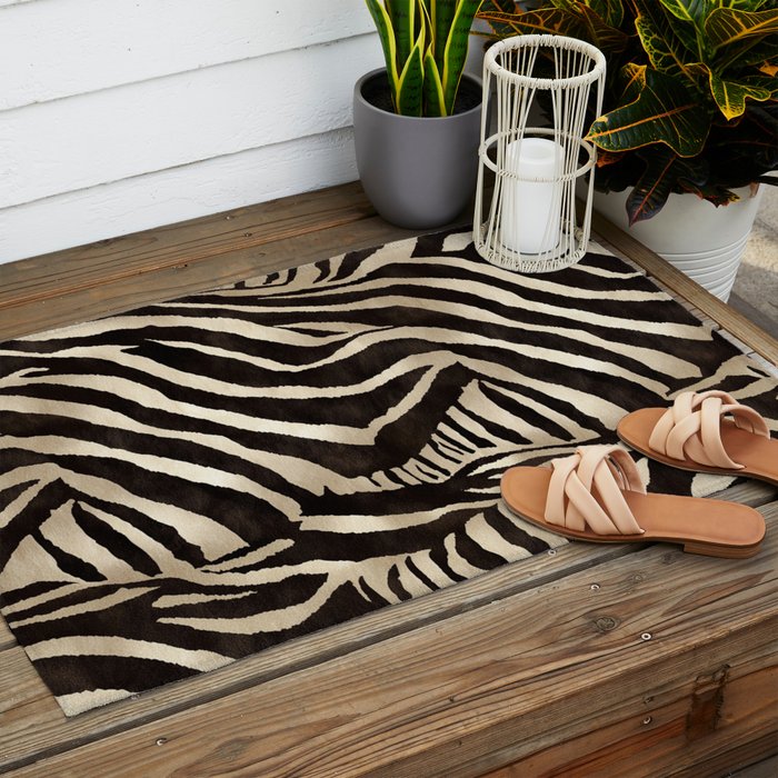 Zebra Stripes African Pattern Outdoor Rug Gallery Image 2