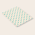 Midcentury Stars and Dots Pattern in Turquoise Teal and Cream Notebook Gallery Image 2