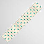 Midcentury Stars and Dots Pattern in Turquoise Teal and Cream Table Runner Gallery Image 3