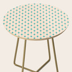 Midcentury Stars and Dots Pattern in Turquoise Teal and Cream Side Table Gallery Image 2