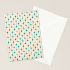 Midcentury Stars and Dots Pattern in Turquoise Teal and Cream Stationery Card Gallery Image 2