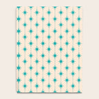 Midcentury Stars and Dots Pattern in Turquoise Teal and Cream Notebook Gallery Image 4