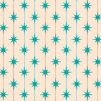 Midcentury Stars and Dots Pattern in Turquoise Teal and Cream Coffee Mug Gallery Image 2