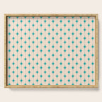 Midcentury Stars and Dots Pattern in Turquoise Teal and Cream Serving Tray Gallery Image 1