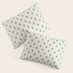 Midcentury Stars and Dots Pattern in Turquoise Teal and Cream Pillow Sham Gallery Image 3