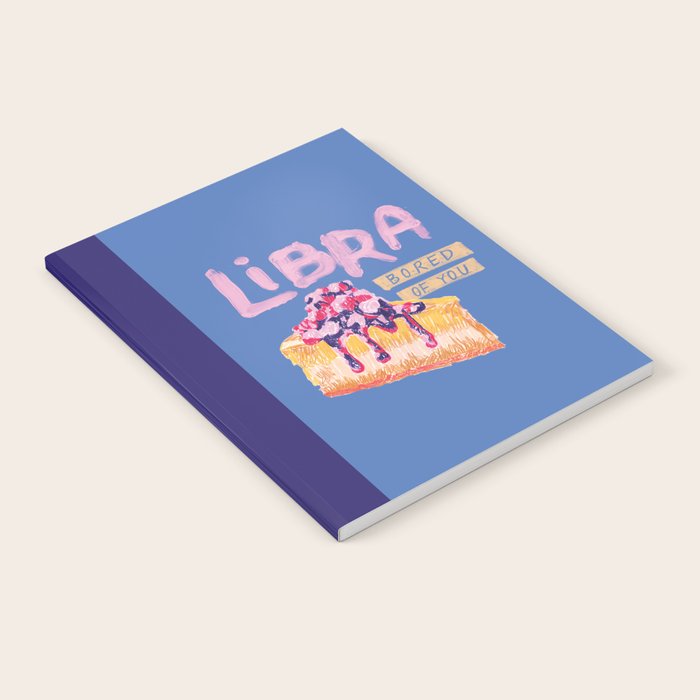 Libra Sign in Warm Blue | Zodiac Series Notebook Gallery Image 1