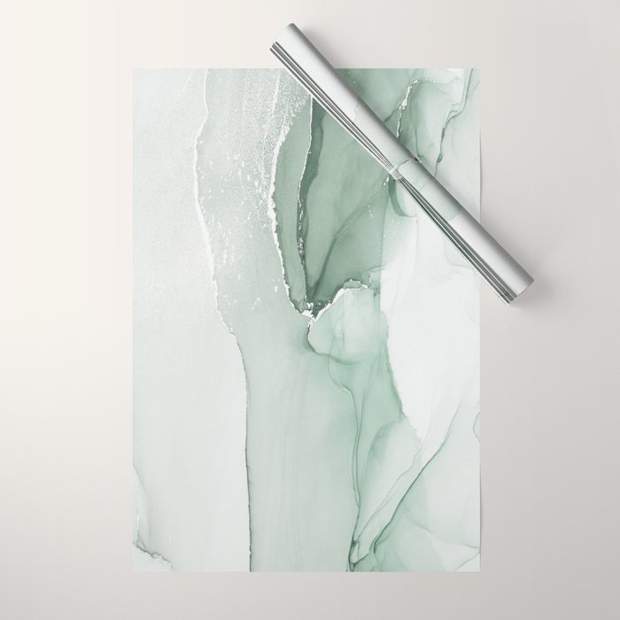 Abstract Sage Green Art Print By LandSartprints Wrapping Paper Gallery Image 1
