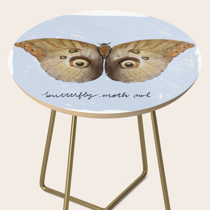 Vintage Butterfly Moth Owl on Soft Sky  Side Table Gallery Image 2