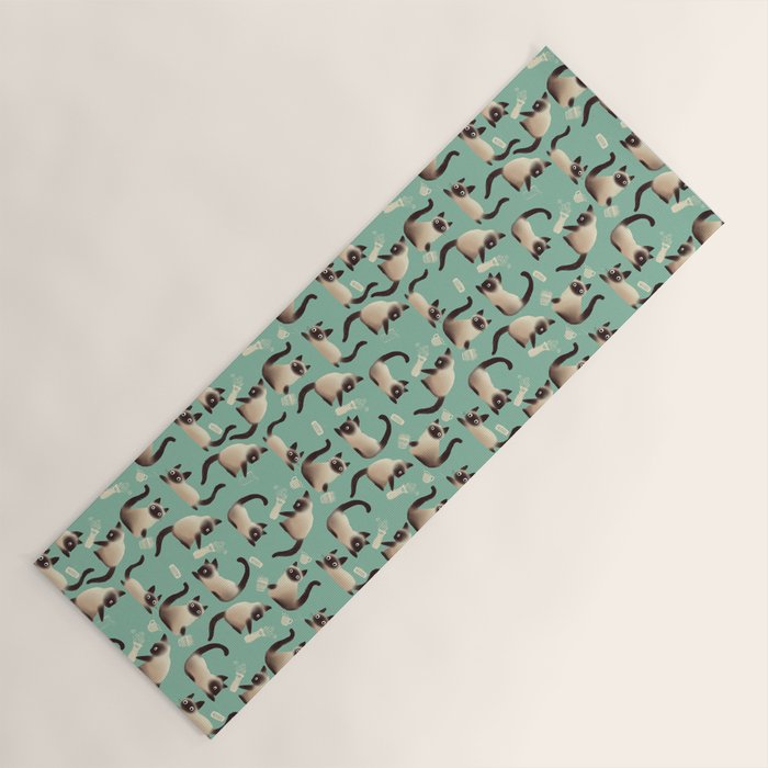Bad Siamese Cats Knocking Stuff Over Yoga Mat Gallery Image 1