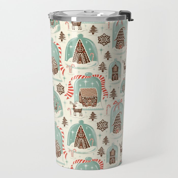 Gingerbread Village Cream Travel Mug Gallery Image 2