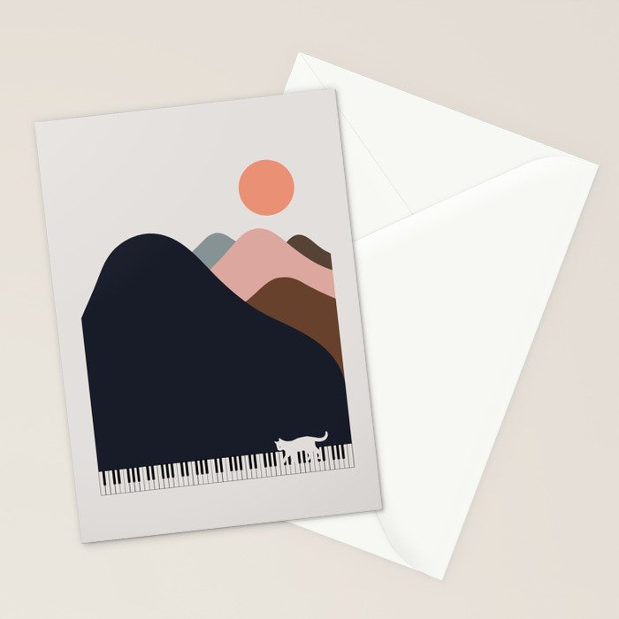 Cat Landscape 70 Stationery Card Gallery Image 2