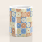 Retro Flowers Check Pattern VIII Coffee Mug Gallery Image 4