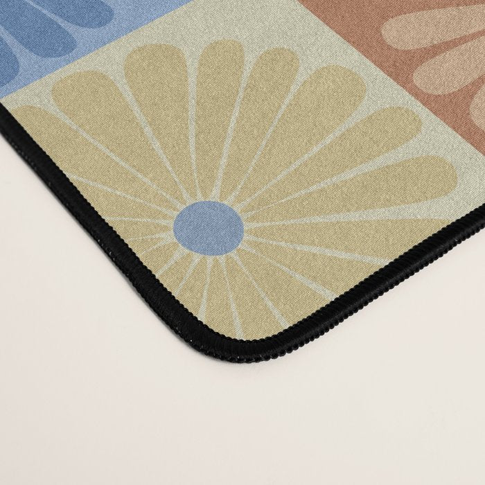 Retro Flowers Check Pattern VIII Desk Mat Gallery Image 4