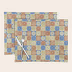 Retro Flowers Check Pattern VIII Placemat Gallery Image 1