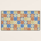 Retro Flowers Check Pattern VIII Desk Mat Gallery Image 3
