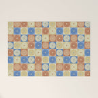 Retro Flowers Check Pattern VIII Welcome Mat Gallery Image 1