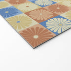 Retro Flowers Check Pattern VIII Welcome Mat Gallery Image 2