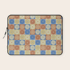 Retro Flowers Check Pattern VIII Laptop Sleeve Gallery Image 1