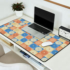 Retro Flowers Check Pattern VIII Desk Mat Gallery Image 2