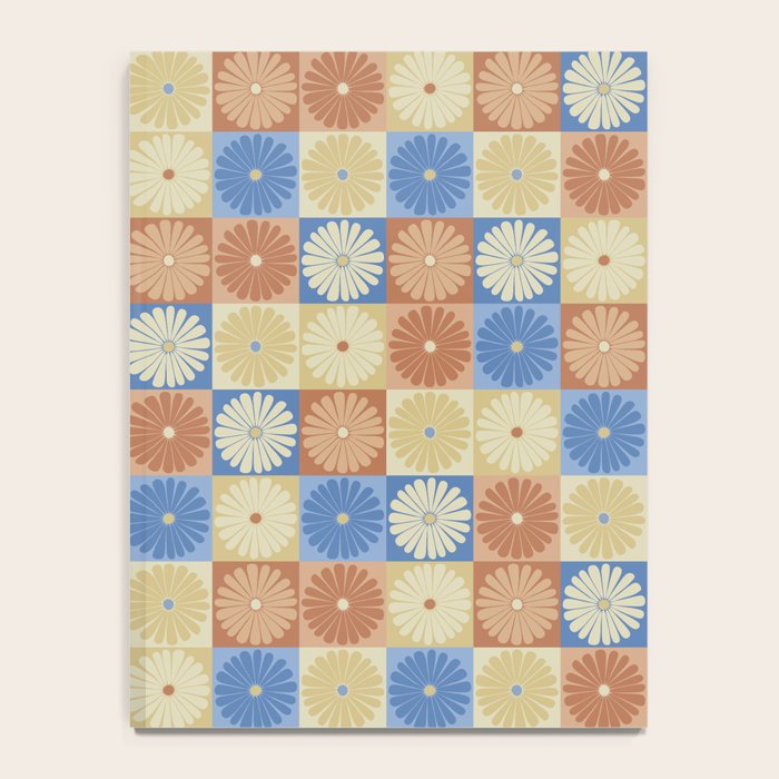 Retro Flowers Check Pattern VIII Notebook Gallery Image 4