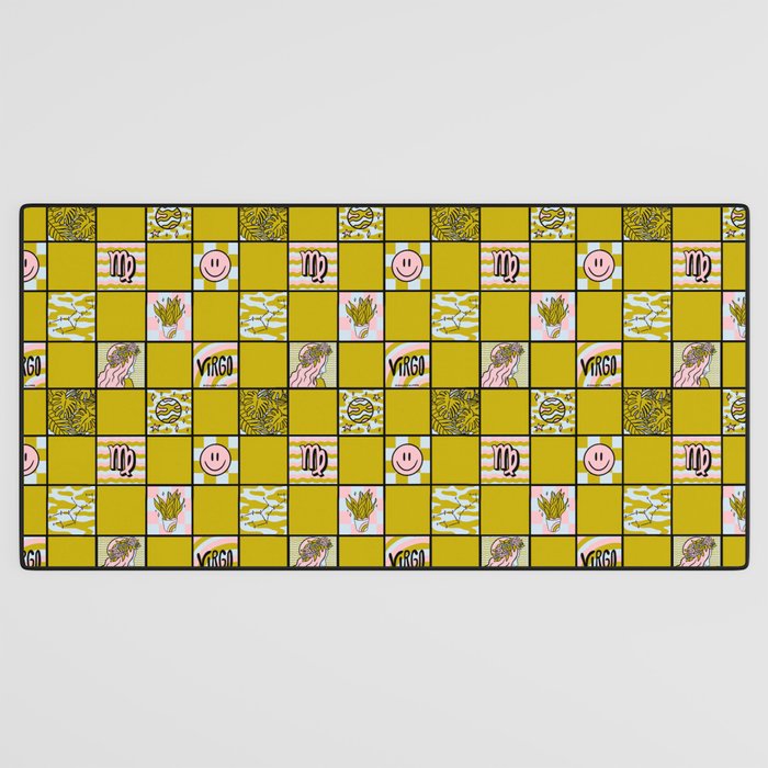 Virgo Checkered Print Desk Mat Gallery Image 3