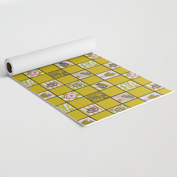 Virgo Checkered Print Yoga Mat Gallery Image 2