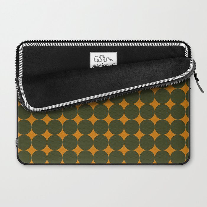 Circles/Sparks (Olive & Orange) Laptop Sleeve Gallery Image 2