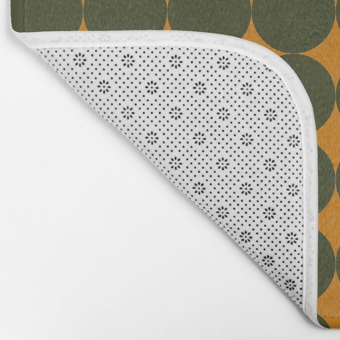 Circles/Sparks (Olive & Orange) Bath Mat Gallery Image 2