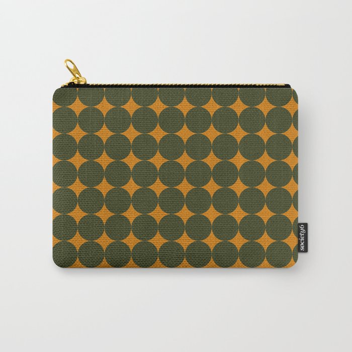 Circles/Sparks (Olive & Orange) Carry All Pouch Gallery Image 1