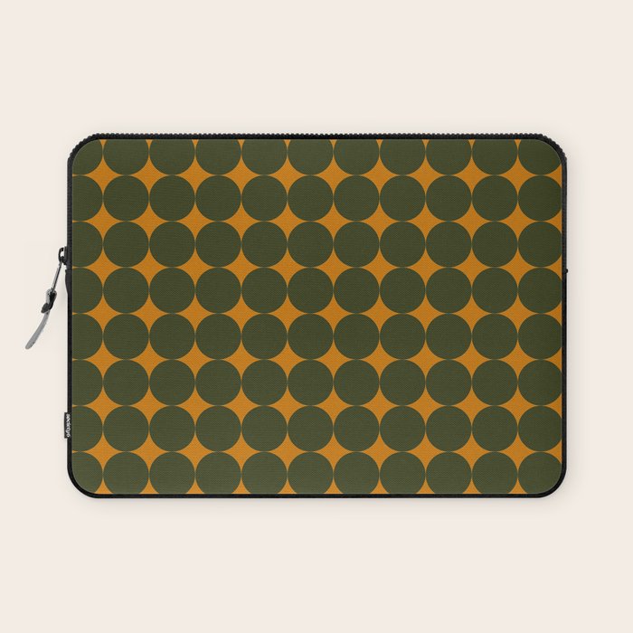 Circles/Sparks (Olive & Orange) Laptop Sleeve Gallery Image 1