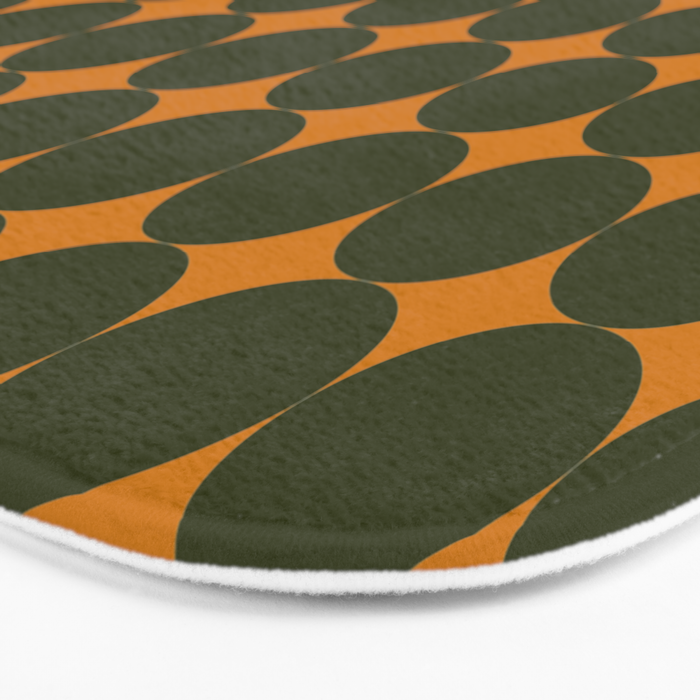 Circles/Sparks (Olive & Orange) Bath Mat Gallery Image 3