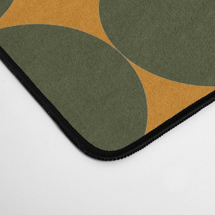 Circles/Sparks (Olive & Orange) Desk Mat Gallery Image 4