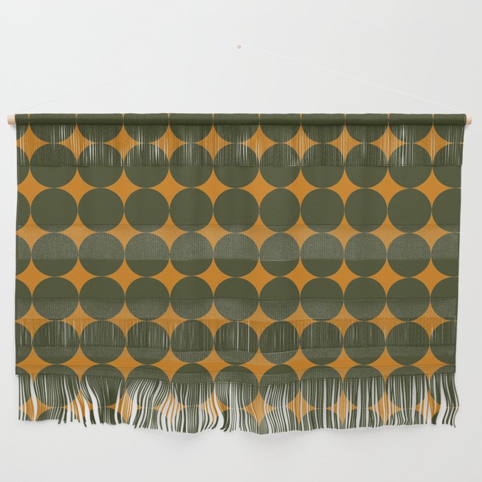 Circles/Sparks (Olive & Orange) Wall Hanging Gallery Image 1
