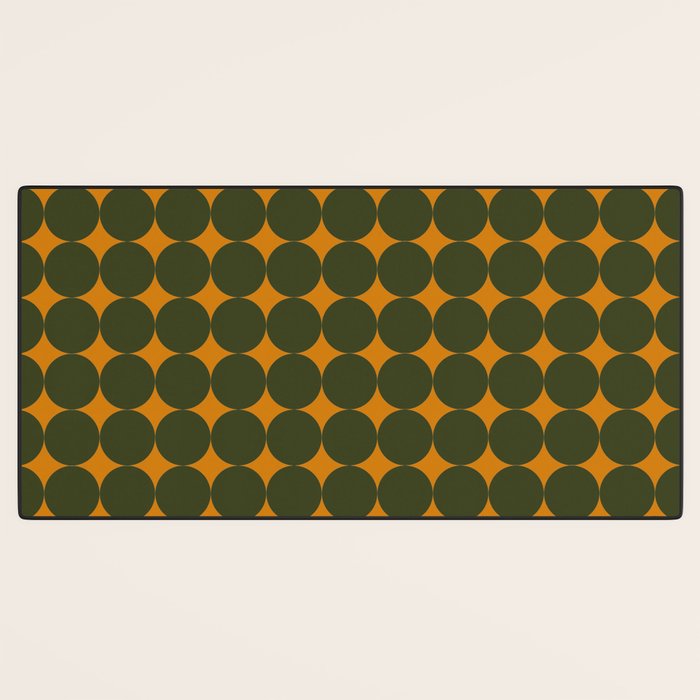 Circles/Sparks (Olive & Orange) Desk Mat Gallery Image 3