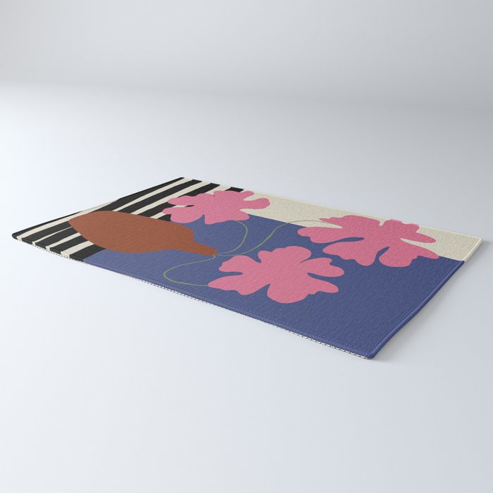Pink flower pot with Stripe  Rug Gallery Image 3