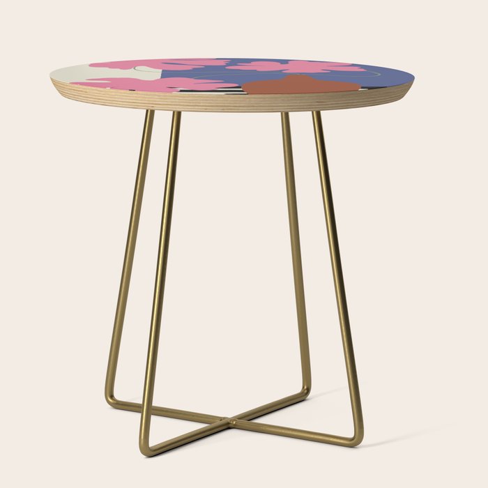 Pink flower pot with Stripe  Side Table Gallery Image 1