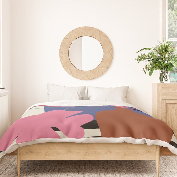 Pink flower pot with Stripe  Duvet Cover Gallery Image 3