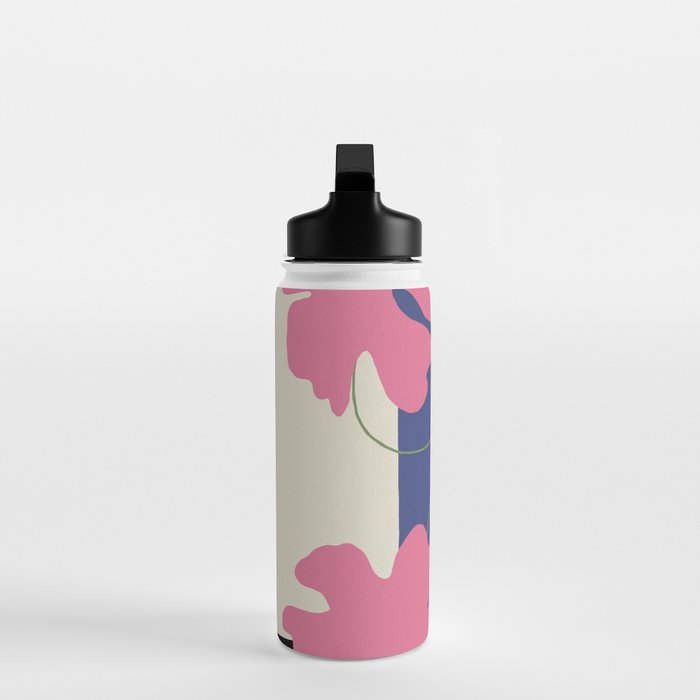 Pink flower pot with Stripe  Water Bottle Gallery Image 3