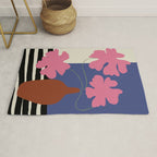 Pink flower pot with Stripe  Rug Gallery Image 1
